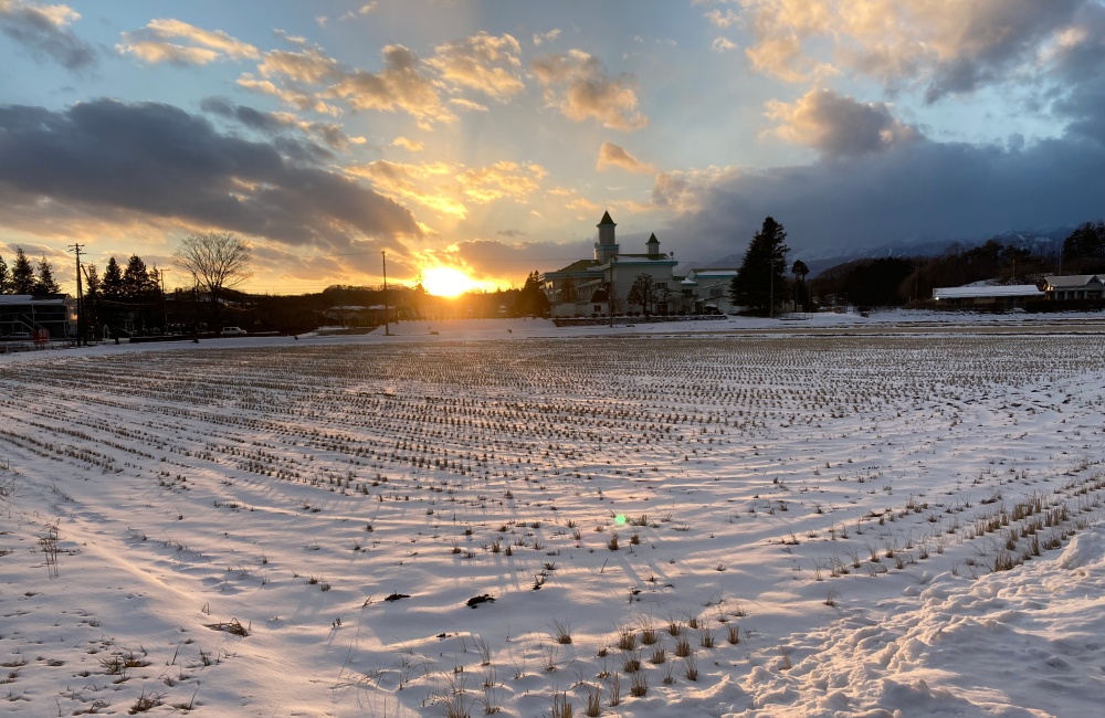 リゾートバイトの夕日