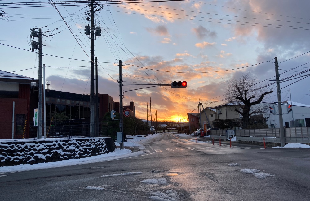 リゾートバイトの夕日